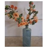 Frosted Glass Vase with Faux Floral Arrangement