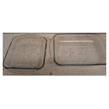 Two Clear Glass Baking Dishes