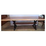 Live Edge Wood Dining Table With Metal Base