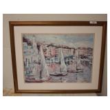 Framed Nautical Scene Painting by Morgan rm4