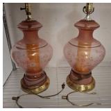 Frosted Glass Table Lamps with Brass Base