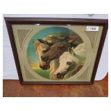 Framed Horse Artwork with Decorative Border