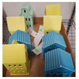 Colorful Ceramic Light-Up Houses