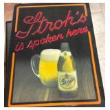 Strohï¿½s Beer Advertising Metal Sign