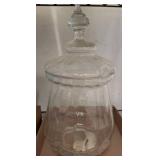 Glass Lidded Jar with Ribbed Design