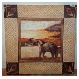 Canvas Art Featuring Elephant in Landscape Scene w