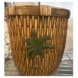 Woven Basket With Palm Tree Accent