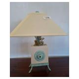 24in Table Lamp with Metal Base and Beige Shade