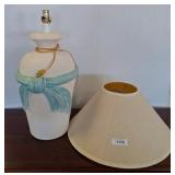 Ceramic Table Lamp with Blue Bow Motif