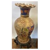 24-Inch Decorative Vase with Painted Figures