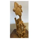 Carved Wood Figurine on Chair, 19ï¿½ Tall