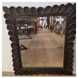 Mirror with Carved Wooden Leaf Motif Frame