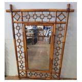 Bamboo Wall Mirror with Geometric Frame Design