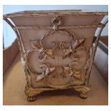 Metal Planter with Decorative Scrollwork