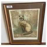 Framed Siamese Cat Print, Signed and Numbered