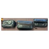 Three Black Leather Toiletry Bags