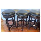 Hancock and Moore Leather-Top Counter Stools