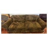 Two-Seat Sofa with Leaf-Print Upholstery