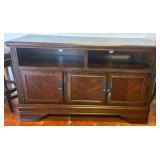 Wooden Media Console Cabinet With Storage