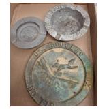 USS Amphion and Douglas Metal Ashtrays and Plaque