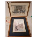 Two Framed Prints Featuring Cityscapes rm4