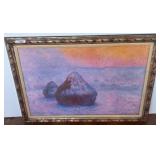 Claude Monet Chromographic Print, Haystacks