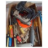 Box Lot of Hand Tools and Power Tool Components