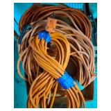 3 heavy-Duty Orange Extension Cords