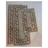 (3) Rugs with Leaf Motif Border