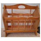 Wooden Magazine Rack With Divided Compartments