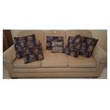 84in La-Z-Boy Sofa With Decorative Pillows