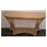 Wood Console Table with Carved Details