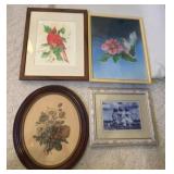 Framed Artwork and Prints, Set of Four