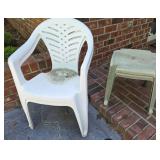 4pc Plastic Patio Chair and Stool Set