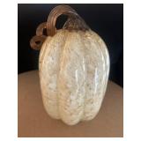 Blown Glass Pumpkin with Brown Stem