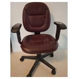Adjustable Brown Office Chair on Casters
