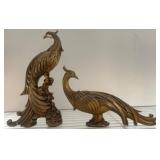 Gold-Tone Peacock Figurines