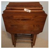 Wooden Folding Tray Tables on Stand
