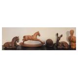 Five Carved Wooden Animal Figures