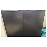 Black Office Furniture: 2 Desks, 1 Credenza