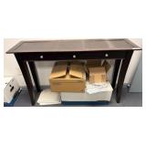 Dark Wood Console Table With Drawers