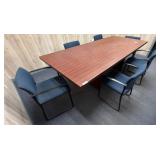 Wood Conference Table With Six Chairs