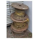 Wooden Spools With Coiled Rope Assortment