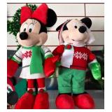 Holiday Minnie and Mickey Mouse Plush Figures