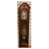 Pearl Grandfather Clock in Wood Cabinet