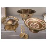 Brass Tableware with Decorative Accents