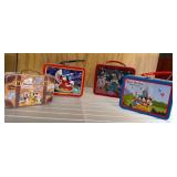 Four Disney-Themed Tin Lunchboxes