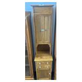 Wood Cabinet with Painted Floral Accents