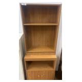 2-Piece Oak Veneer Bookshelf with Cabinet