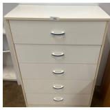 White Five-Drawer Storage Chest